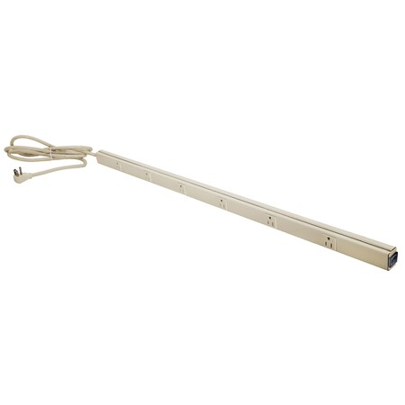 Hubbell Wiring Device-Kellems Metal PlugTrak, 40", 15A 6 Receptacle, 6' Cord and Plug, Ivory HBL20C215IV